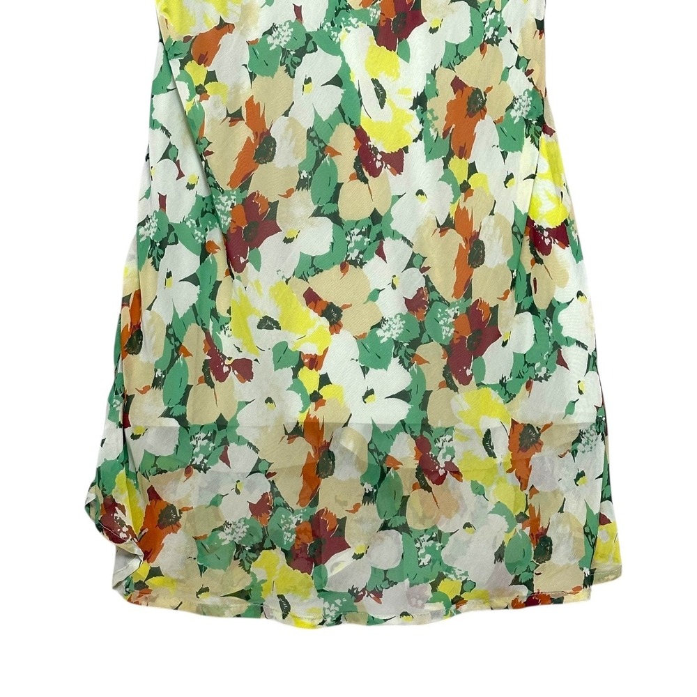 Anthropologie Midi Dress Chiffon Floral Slip Green Sage Multi S NWT Romantic - Picture 11 of 12